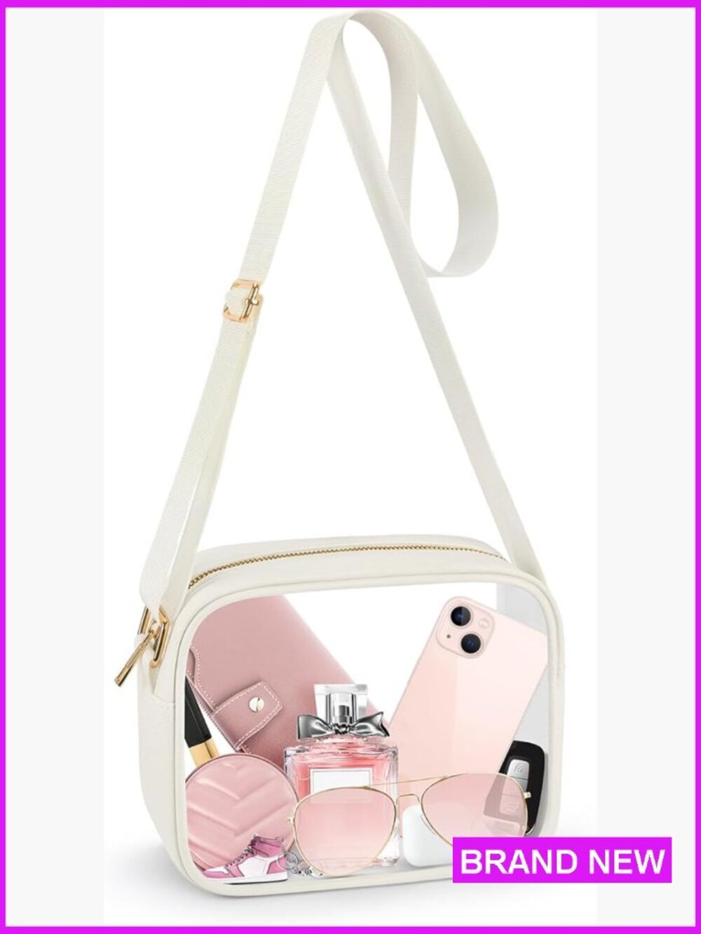 Clear Crossbody Bag Stadium Approved Concert Purse Clear Purse for Events